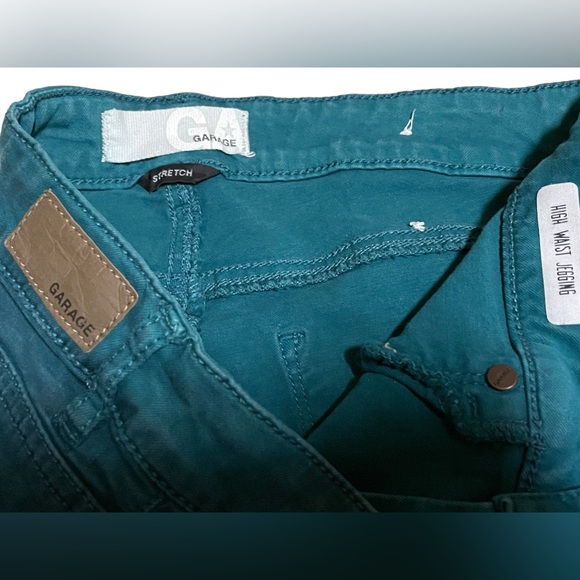 Garage Ripped Knees Teal Jeggings - Picture 4 of 6